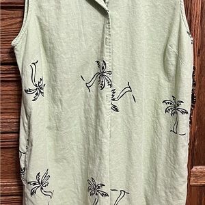 White Stage green sleeveless dress with pockets, size Large, knee length